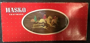 Fox Hunting Haskelite Rectangular Wood Grain Set of Four Serving Trays #3 - Picture 1 of 11