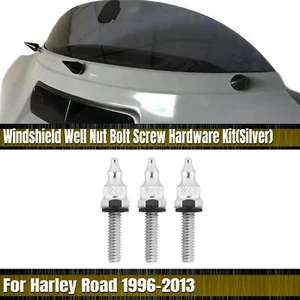 Motorrad Windschutzscheiben Befestigungsschrauben Für Harley Road 1996-2013 1997 - Picture 1 of 23