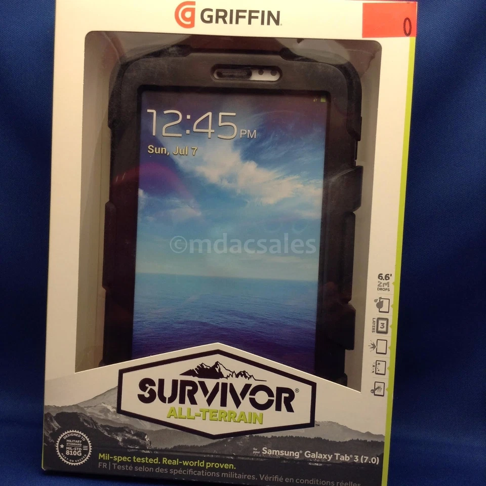 New! GRIFFIN SURVIVOR CASE FOR SAMSUNG GALAXY TAB 3 (7.0), BLACK - Image 1 of 1