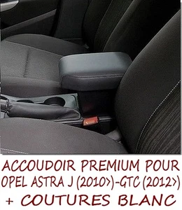 OPEL ASTRA J - GTC - ACCOUDOIR PREMIUM - VAUXHALL -NOIR avec blanc coutures-pour - Imagen 1 de 1