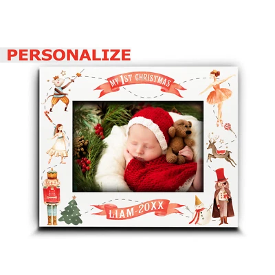 PERSONALIZAR-Mi 1ª Navidad- Marco de Fotos Cascanueces-Nuevo Regalo Familiar Foto 1 de 4