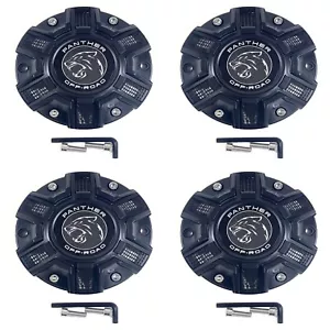 Panther Off-Road Wheel Center Cap Matte Black CAP OR-D (4 CAPS) + SCREWS - Picture 1 of 7
