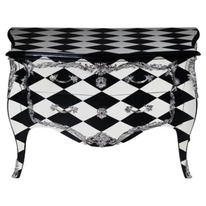 Designer-Kommode IN Style Louis Xv. Checkerboard, Black & White Chess Board - Picture 1 of 7