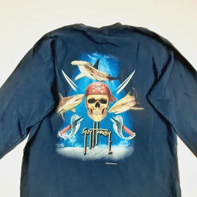Camiseta Guy Harvey Niños Talla XL Manga Larga Azul Algodón QI23 Foto 1 de 4