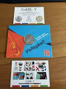 2012 LONDON OLYMPIC SPORTS 2011 VOLLEYBALL 50p COIN UNC SEALED IN CARD - Picture 1 of 8