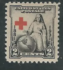 #702...2 Cent...Red Cross...16 Stamps...Mint Hinged, No Gum, etc. - Picture 1 of 1