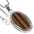 925 Silver Tiger Eye'S Gemstone Handmade Women's Day Jewelry Pendants 2.25"