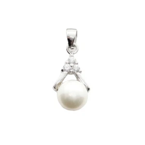Colgante de plata 925 AURORA GEMS® 25x11 mm con perla de agua dulce - Imagen 1 de 1