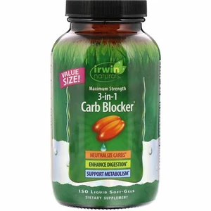 Irwin Naturals, 3-in-1 Carb Blocker, maximale Stärke, 150 flüssige Weichgele - Bild 1 von 1