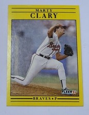 MARTY CLARY FLEER 1991 #686 ATLANTA BRAVES BASEBALL CARD