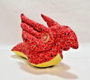 Rot und gelb gesteppt Vogel Nadelkissen Puppe Plüsch Nadel Sammler - Bild 1 von 5