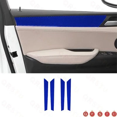 4 piezas embellecedor de panel decorativo de puerta de fibra de carbono azul para BMW X3 F25 X4 F26 2011-17 Foto 1 de 4