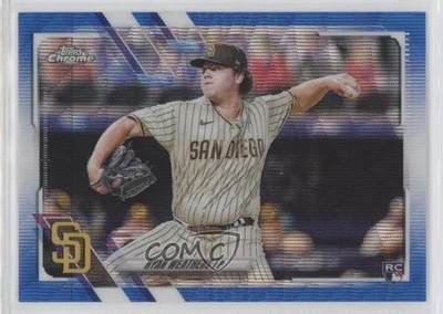 2021 Topps Chrome Blue Wave Refractor /75 Ryan Weathers #97 Rookie RC - Image 1 of 2