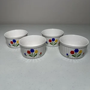 Colección de gres vintage Tulip Tyme Ramekin retro Japón conjunto 4 LEER - Imagen 1 de 14