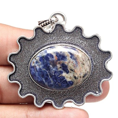 Collar de piedras preciosas de sodalita hecho a mano regalo para su joyería 2" Foto 1 de 4