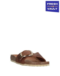 RRP €140 BIRKENSTOCK Leather Slide Sandals US8 UK5.5 EU39 Buckle Strap - Picture 1 of 7