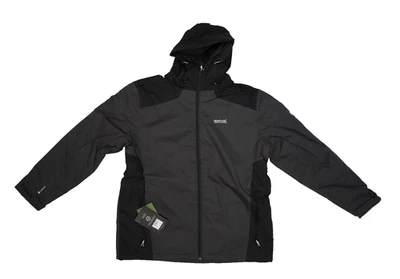 Chaqueta Regatta Para Hombres XL Negro Ash Thornridge II Impermeable Abrigo con Capucha Exterior Foto 1 de 4