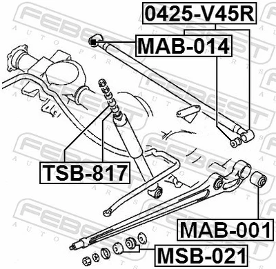 Für FEBEST MSB-021 FRONT REAR LEVER BUSHING MITSUBISHI PAJERO V - Bild 1 von 4