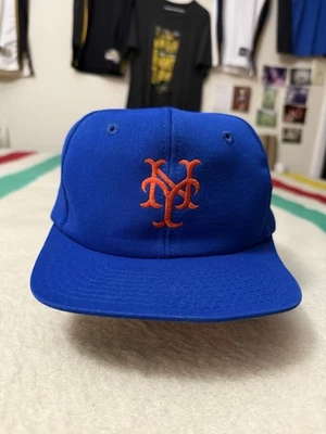 Gorra de béisbol vintage años 80 90 AJD New York Mets Snapback azul naranja MLB Foto 1 de 4