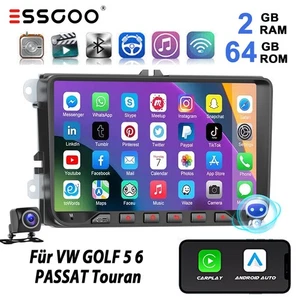 Carplay KAM+ Für VW Golf 5 6 Polo 6R Touran Skoda Android 14 Autoradio GPS Navi - Bild 1 von 17