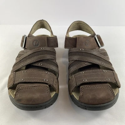 Sandalias Merrell Espresso Para Hombre Talla 8 Cuero Marrón Pescador Seleccionar Hebilla Foto 1 de 4