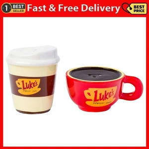 Gilmore Girls Luke's Diner Salt and Pepper Shaker Set Coffee Mug Design - Picture 1 of 13
