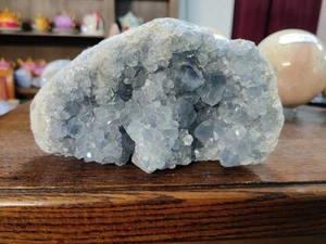 Coelestin Geode 2,68kg 20cm , klarblaue Kristalle Zölestin Druse - Bild 1 von 10