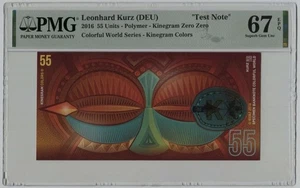 PMG 67 Leonhard Kurz 2016 (DEU) polímero Kinegram Zero nota de prueba 55 unidades - Imagen 1 de 2