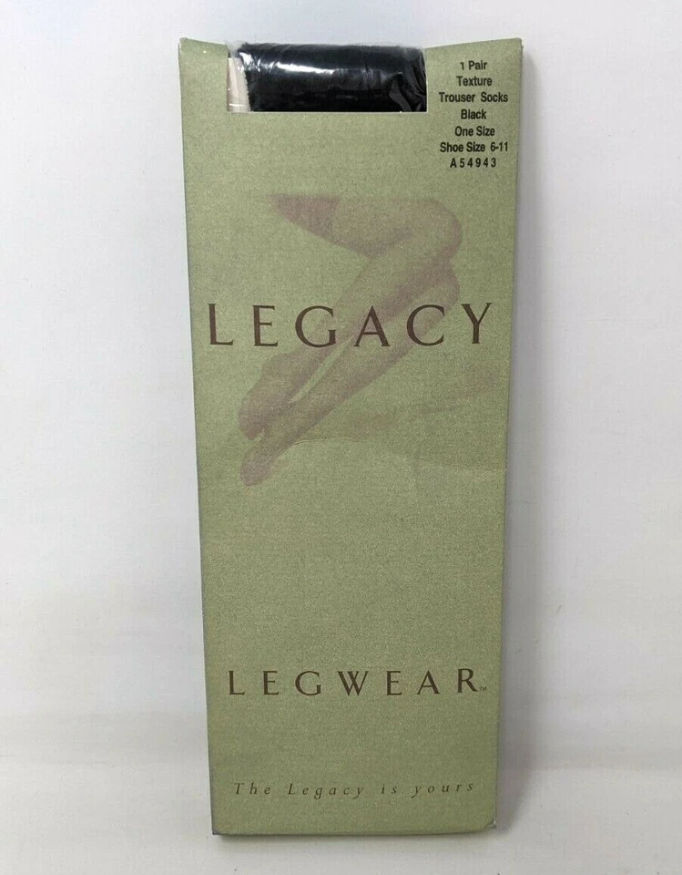 Nuevo QVC Legacy Leggwear Textura Pantalón Calcetines Talla Única 1 Par Negro A54943 A21 Foto 1 de 3