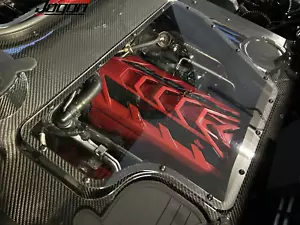 Real Carbon Engine Bay Covers Latch For Corvette C8 Stingray Convertible Z06 20+ - Foto 1 di 9