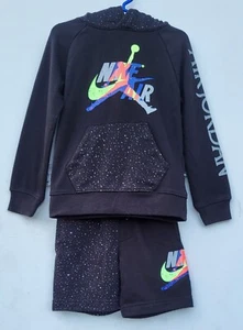 Boys Nike Air Jordan Jumpman Classic II Pullover Hoodie & Shorts - Size: 3-4 Yrs - Picture 1 of 9