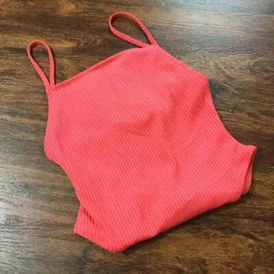 FOREVER 21 Stretchy Cami Straps Pink One Piece Bodysuit Women's Size Small — 第 1/4 张图片