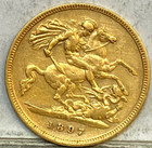 AUSTRALIA 1897 SYDNEY RARE GOLD HALF SOVEREIGN LOW MINT KEY DATE HIGH GRADE