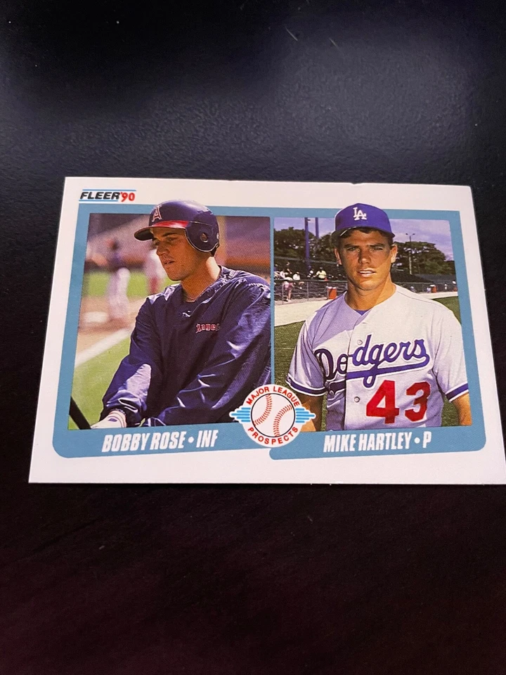 1990 Fleer - Major League Prospects Mike Hartley, Bobby Rose #651 (RC) - Image 1 of 1