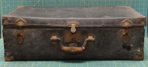 Genuine Spaulding Hard Vulcanized Trunk Fibre Air Travel Luggage Sample Case Cover
