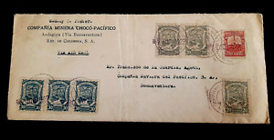 Colombia 1927 Airmail Cover - Mixed Franking SCADTA - Andagoya to Buenaventura