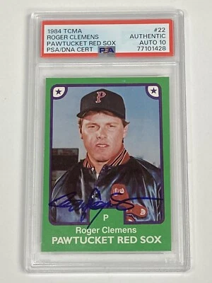ROGER CLEMENS 1984 TCMA #22 RC Pawtucket 红袜队亲笔签名 PSA/DNA 10 签名 — 第 1/2 张图片