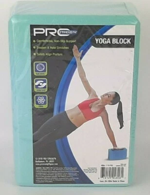 Yoga Exercise Foam Block 3"x 6"x 9" Aqua Blue Non Slip Sport Balance Posture - Image 1 of 2