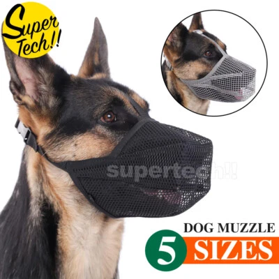 Adjustable Mesh Pet Dog Muzzle Mask Mouth Cover No Bite Strap Mouth Cover OZ - image 1 of 4