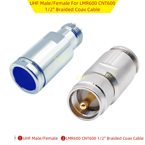 2 Connecteurs N Mâle Pour Câbles Coaxiaux LMR600, SYV50-12 – Argentés, Universels
