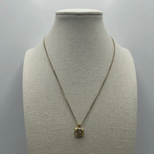 Vintage Nina Ricci Gold Chain Necklace 16 Inches Embellished Rhinestone Pendant - Picture 1 of 10