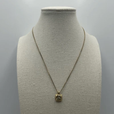 Collar de cadena de oro vintage Nina Ricci colgante de diamantes de imitación adornado de 16 pulgadas Foto 1 de 4