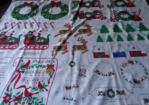 VIP CRANSTON DECK THE HALLS CHRISTMAS APPLIQUES PANEL REINDEER SANTA TREES  - Picture 1 of 6