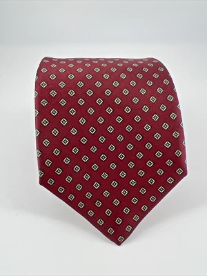 Corbata de Colección Yves Saint Laurent Borgoña Geométrica Importada 100% Seda EE. UU. Foto 1 de 4