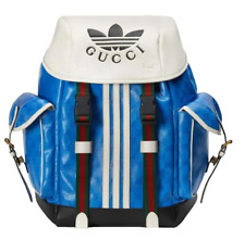 Gucci GG x Adidas Blue Patent Leather Backpack BNWT Luxury ONE LEFT BE QUICK
