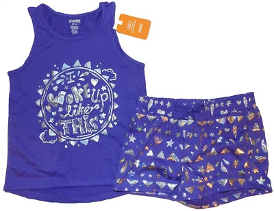 Gymboree Gymmies Short PJs girl's XS 4 purple & silver tank top & shorts NEW - Image 1 of 3