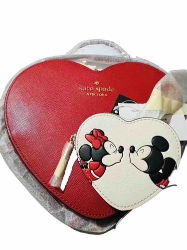 Kate Spade NY Love Shack Cuore Tracolla in Rosso Candito Disney Con Moneta