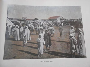 Algérie - Marché Arabe Photochromie Gravure fin 19ème - Picture 1 of 1