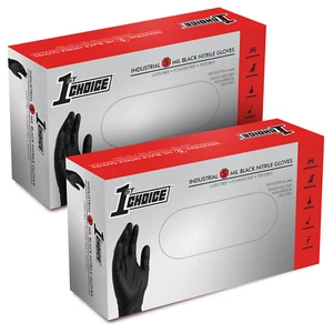1st Choice Medium Duty Black Nitrile Gloves for Auto & Detailing 5 mil, XXL, 200 - Picture 1 of 7