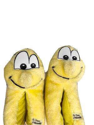 Vintage Kinney Shoes SLIPPERS Sz 5-6 I'M HAPPY MOODIE 1983 Kent Toys Taiwan ROC - Image 1 of 4